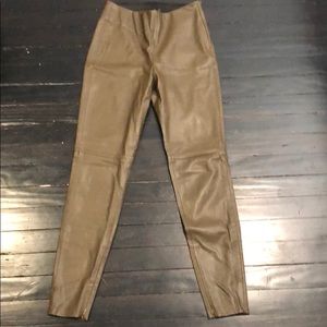 Zara Basics leather fitted legging pant